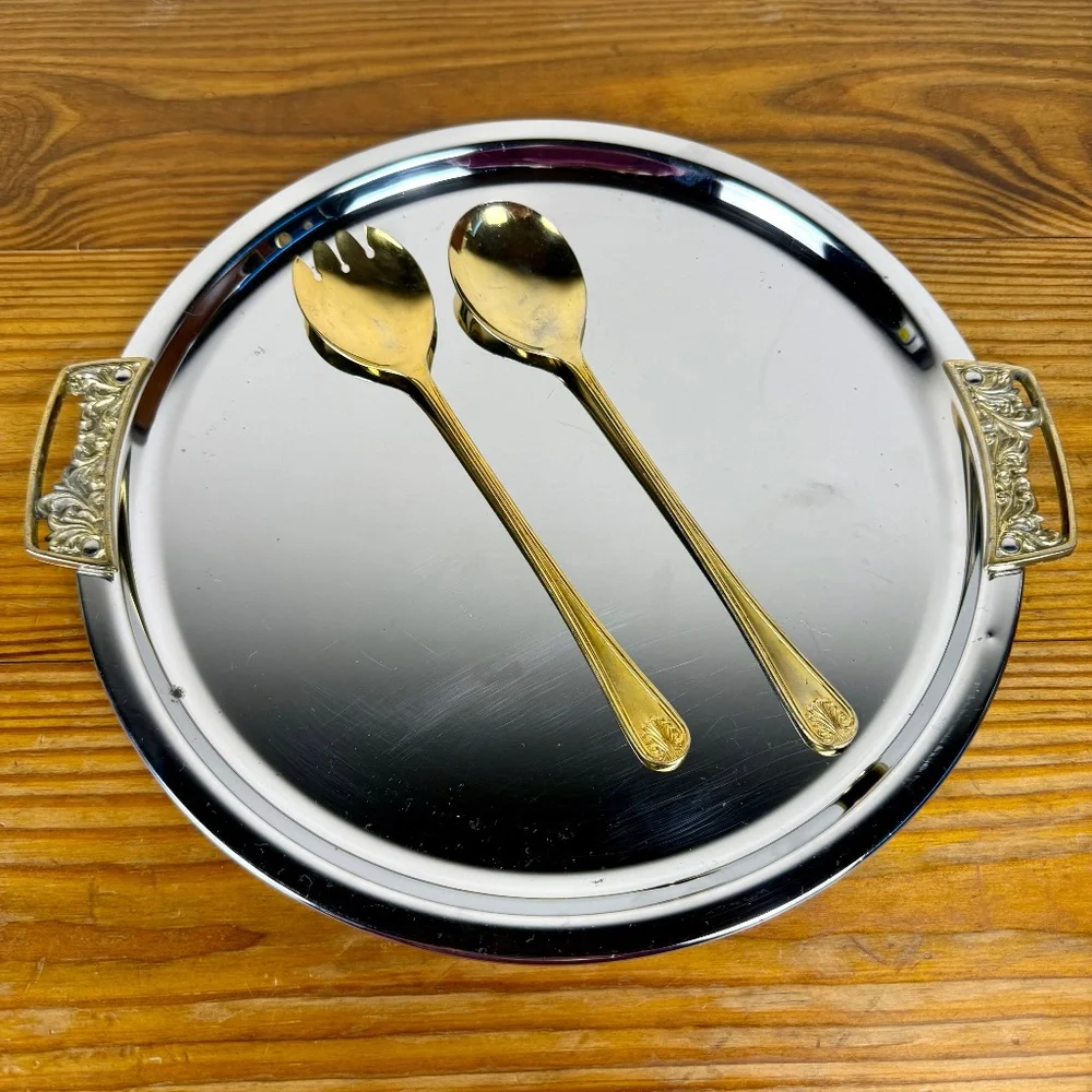 Vintage English Silverplate Serving Utensils | Shell Scroll Pattern | Set of 2
